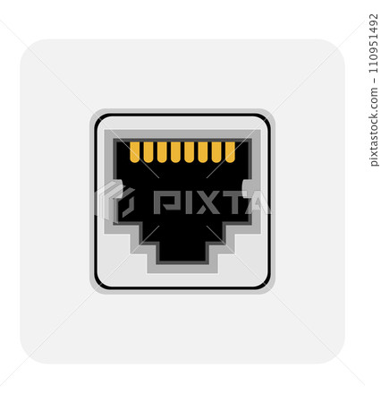 lan connector for internet transmission vector illustration 110951492
