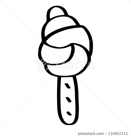 cute icecream outline sweet dessert. Flat Design isolated colored clipart. cute icecream outline sweet dessert. Flat Design isolated colored clipart. 110952111
