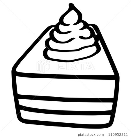 cute cake outline sweet dessert. Flat Design isolated colored clipart. cute cake outline sweet dessert. Flat Design isolated colored clipart. 110952211