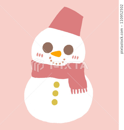戴著圍巾的可愛雪人（1） 110952502