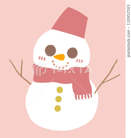 戴著圍巾的可愛雪人（2） 110952503