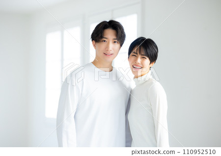 A couple in the living room 110952510