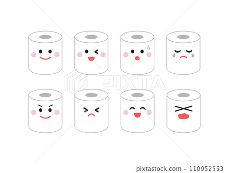 Toilet paper character illustration 110952553
