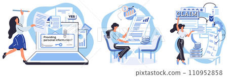 Income reporting vector illustration. Income reporting metaphors simplify complex financial concepts Accounting ensures accurate financial record-keeping Banking is cornerstone modern economy 110952858