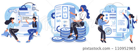 Income reporting vector illustration. Success depends on sound financial planning Development projects require substantial financial support The income reporting concept simplifies complex financial 110952965