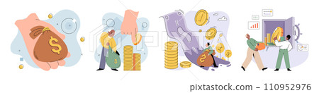 Wealth management vector illustration. Investment in diverse assets is prudent strategy for wealth growth Marketing efforts can drive income and facilitate wealth expansion Careful budgeting Wealth management vector illustration. Investment in diverse assets is prudent strategy for wealth growth Marketing efforts can drive income and facilitate wealth expansion Careful budgeting 110952976