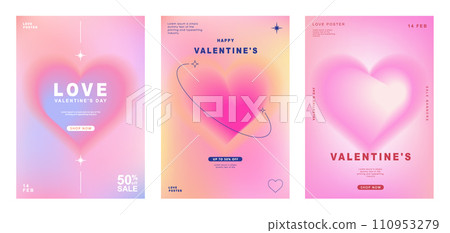 Valentine's day background. 3d hearts with place for text. Romantic sale banners templates, backdrop or invitation cards for wedding. Vector illustration. Valentine's day background. 3d hearts with place for text. Romantic sale banners templates, backdrop or invitation cards for wedding. Vector illustration. 110953279