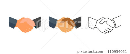 Business agreement handshake icon in different style vector illustration, friendly handshake icon for apps and websites Business agreement handshake icon in different style vector illustration, friendly handshake icon for apps and websites 110954031