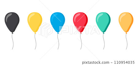 colorful balloons collection. Flat style. Vector illustation colorful balloons collection. Flat style. Vector illustation 110954035