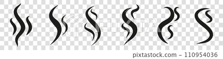Smoke, steam flat line icon Smoke, steam flat line icon 110954036