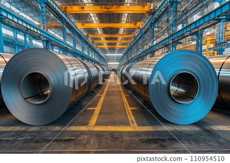 Metal rolled products on a large warehouse Metal rolled products on a large warehouse 110954510
