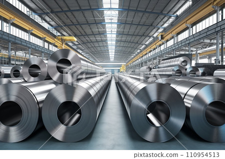 Metal rolled products on a large warehouse Metal rolled products on a large warehouse 110954513