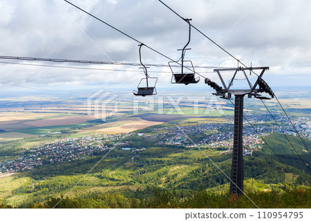 Ski lift to the Mount Tserkovka, Belokurikha, Altai Krai Ski lift to the Mount Tserkovka, Belokurikha, Altai Krai 110954795