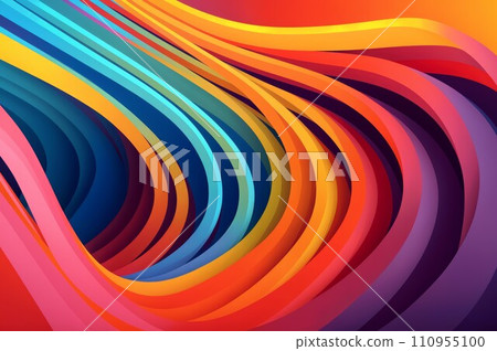 An abstract 3D rendering of colorful waves. There are vibrant lines in red, orange, yellow, and blue, creating a dynamic and playful atmosphere. An abstract 3D rendering of colorful waves. There are vibrant lines in red, orange, yellow, and blue, creating a dynamic and playful atmosphere. 110955100