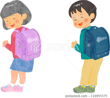 小學生背著水彩書包 110955575