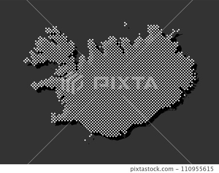 Vector map Iceland for points, dotted template Vector map Iceland for points, dotted template 110955615