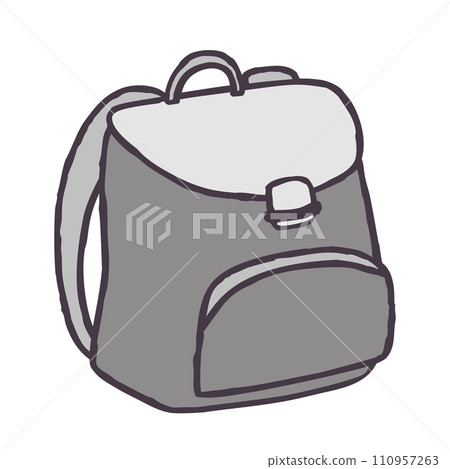 Doodle backpack icon. Hand drawn bag symbol isolated on white background 110957263