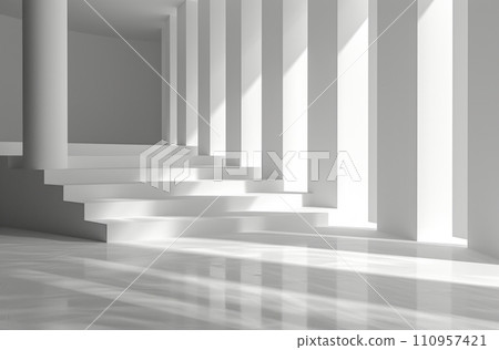 a white and geometric floor, 110957421