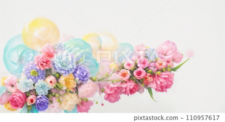 Colorful flower arrangement generated by AI 110957617