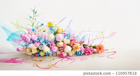 Colorful flower arrangement generated by AI 110957618