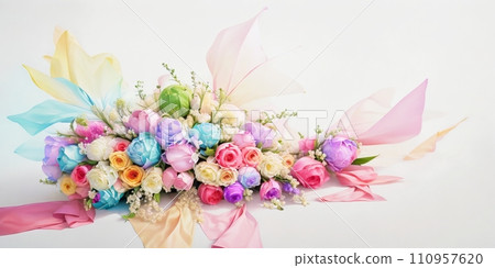 Colorful flower arrangement generated by AI 110957620