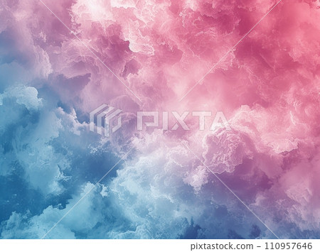 a pink and blue pattern on the clouds 110957646