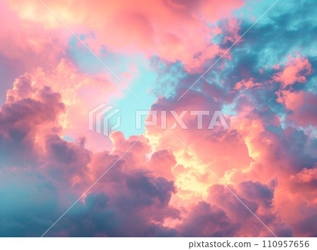 a pink and blue sky in the summer a pink and blue sky in the summer 110957656