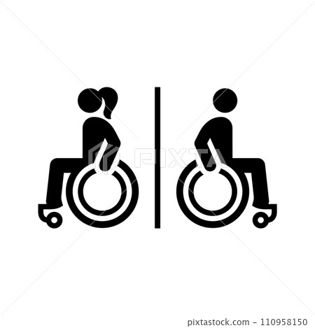 Disabled toilet sign, wc icon in simple style Disabled toilet sign, wc icon in simple style 110958150