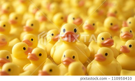 Background made of many yellow rubber ducks Background made of many yellow rubber ducks 110958410