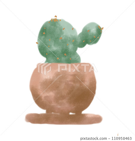 Potted cactus watercolor style Potted cactus watercolor style 110958463