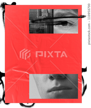 Cinematic poster for film exploring themes of identity and urban life. Modern aesthetics. Cinematic poster for film exploring themes of identity and urban life. Modern aesthetics. 110958700