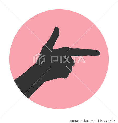 Silhouette of a hand with index finger. Hand with pointing finger. Vector illustration Silhouette of a hand with index finger. Hand with pointing finger. Vector illustration 110958717