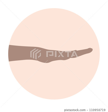 Silhouette of a hand with palm down. Vector illustration Silhouette of a hand with palm down. Vector illustration 110958719