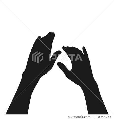 Silhouette of Hands on air. Human hands. Vector illustration 110958733