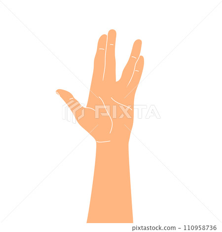Vulcan salute gesture. Live long and prosper hand sign. Vector illustration 110958736