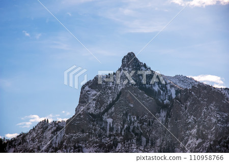 Landscape on Lake Traunsee in Salzkammergut in Upper Austria in winter. Landscape on Lake Traunsee in Salzkammergut in Upper Austria in winter. 110958766