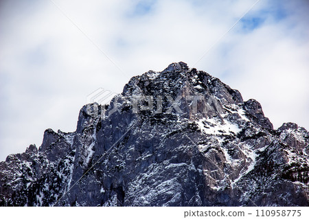 Landscape on Lake Traunsee in Salzkammergut in Upper Austria in winter. Landscape on Lake Traunsee in Salzkammergut in Upper Austria in winter. 110958775