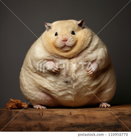 A very fat fat white white hamster stands on its hind legs on a black background portrait, close-up, funny pet A very fat fat white white hamster stands on its hind legs on a black background portrait, close-up, funny pet 110958778