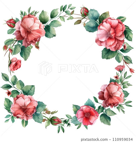 watercolor wedding elegant border isolated 110959034