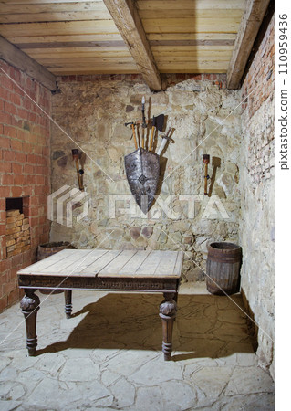 Knight's room in medieval Halych Castle, Ukraine. Knight's room in medieval Halych Castle, Ukraine. 110959436