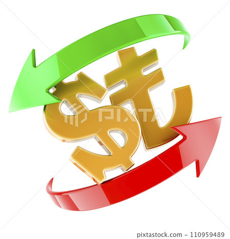 Dollar and Lira, exchange concept, 3D rendering Dollar and Lira, exchange concept, 3D rendering 110959489