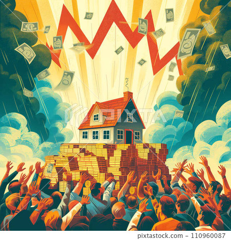 AI-generated content. An illustration of the housing shortage - affordable living space is rare AI-generated content. An illustration of the housing shortage - affordable living space is rare 110960087