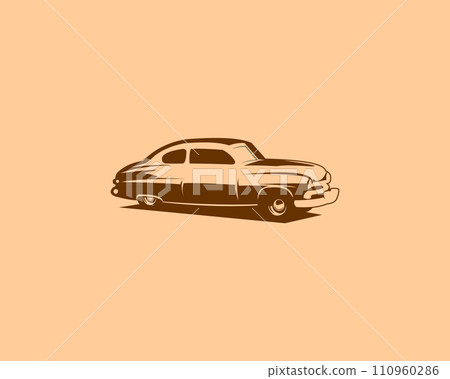 1949 mercury caupe silhouette for sale. front view on isolated white background in style. best for logo, badge, emblem concept, car industry. available ep 10. 1949 mercury caupe silhouette for sale. front view on isolated white background in style. best for logo, badge, emblem concept, car industry. available ep 10. 110960286