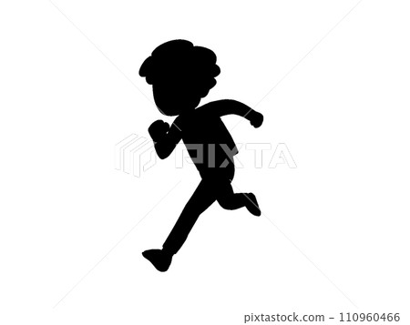 跑步的男孩剪影 跑步的男孩剪影 110960466