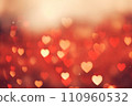 Abstract blurred red background with heart bokeh 110960532