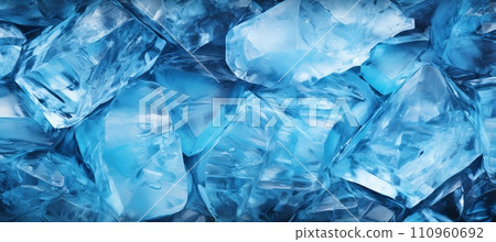 Clear blue ice texture cracks abstract winter surface background with frozen water pattern Clear blue ice texture cracks abstract winter surface background with frozen water pattern 110960692