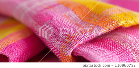 Close up of vibrant handwoven tapestry with intricate patterns and contrasting lighting Close up of vibrant handwoven tapestry with intricate patterns and contrasting lighting 110960752