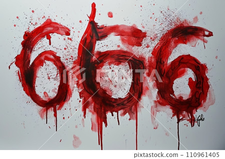 666 number on clean white background for concepts of superstition and symbolism 666 number on clean white background for concepts of superstition and symbolism 110961405