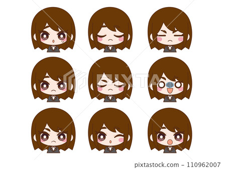 Laughing office worker illustration set Laughing office worker illustration set 110962007