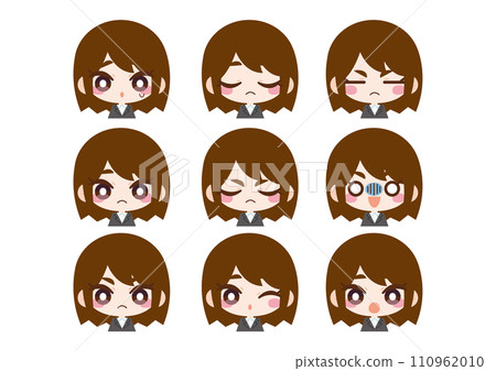Laughing office worker illustration set Laughing office worker illustration set 110962010